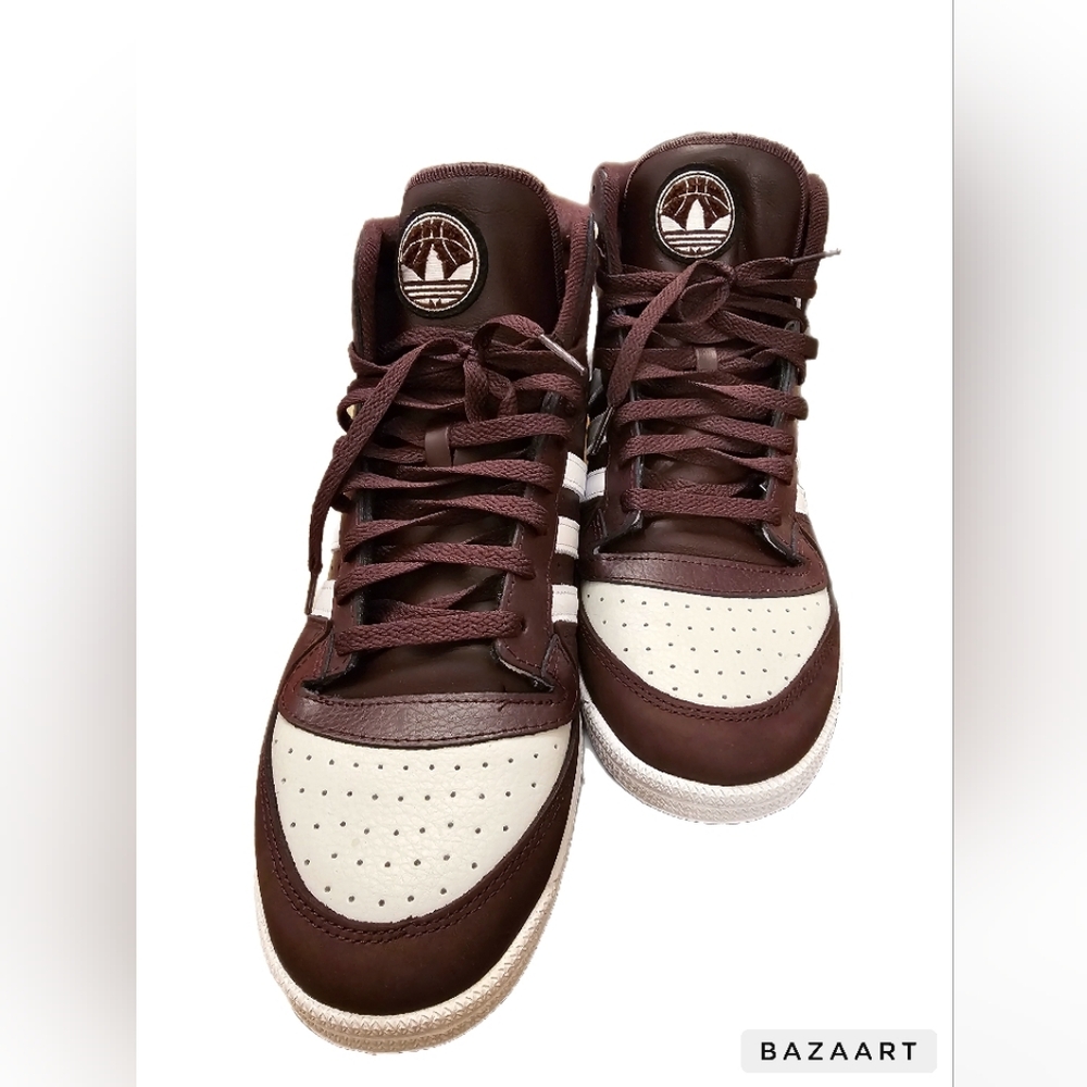 ADIDAS Maroon, Cream and White Top Ten Shoes